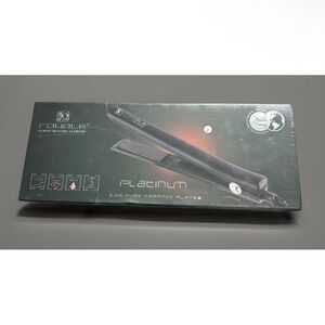 New sealed Royale Platinum 1.25” Ceramic plate Hair straightener Flat iron Black